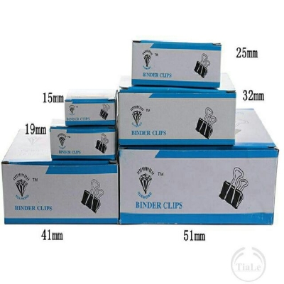 Picture of Binder Clips Metal paper clips  Paper Clamps Assorted Sizes for Office, School and Home ● Size: 15mm/19cmm / 25mm / 32mm / 41mm / 51mm