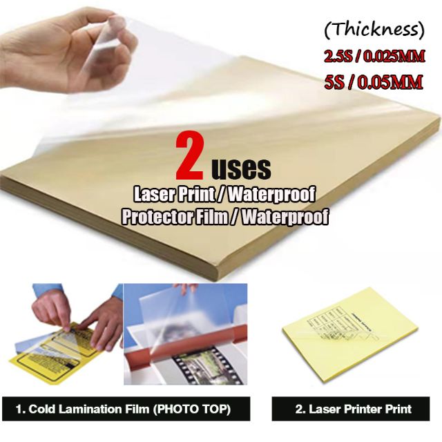 Picture of A4 Transparent  Clear Sticker Paper for Laserjet  Inkjet  Transparent Glossy Waterproof Label Strong Adhesive sticker paper