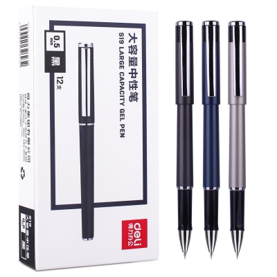 Picture of Deli ES19 Office Gel Pen Black 12 Pcs & 01 Pcs