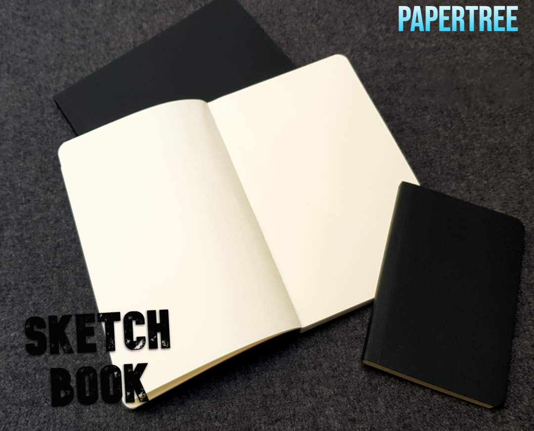 Picture of Papertree Brown cover Vintage Cartdige Paper Notebook Sketch pad | A5 Size ● 120 gsm paper ● Off white paper Fountain Pen Friendly ,Sketch,Drawing,Pen,Chrcoal, Pastel, Fine liner Drawing