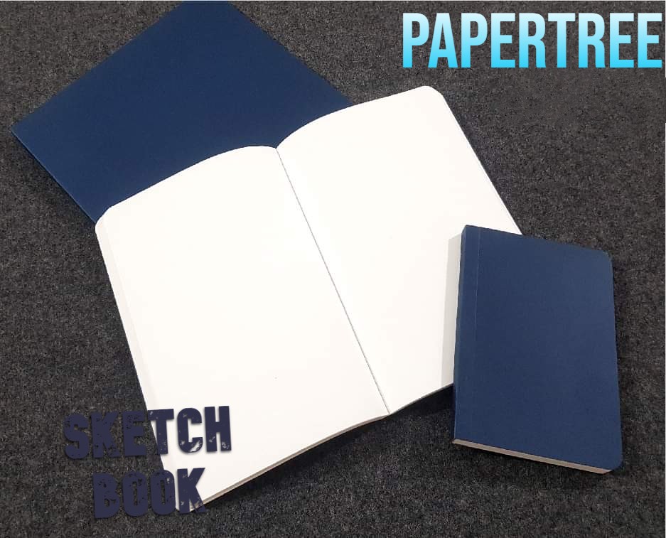 Picture of Papertree Brown cover Vintage Cartdige Paper Notebook Sketch pad | A5 Size ● 120 gsm paper ● Off white paper Fountain Pen Friendly ,Sketch,Drawing,Pen,Chrcoal, Pastel, Fine liner Drawing