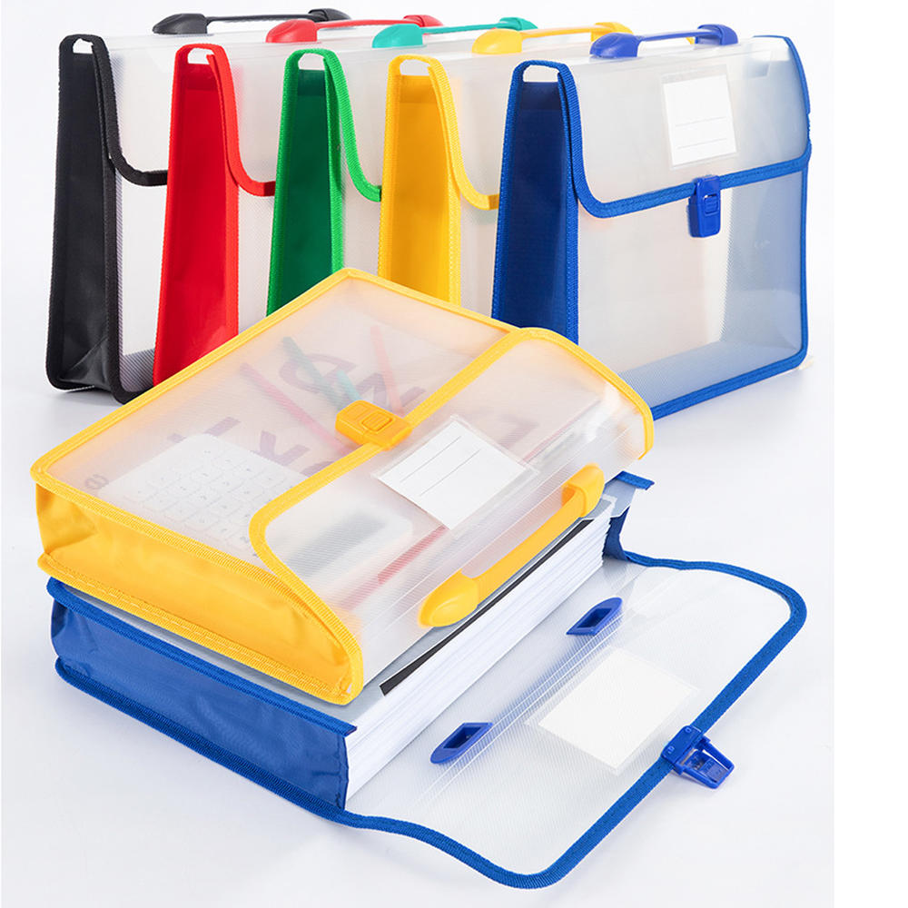 Picture of Transparent File Bag Organized PP snap button Briefcase Office document affairs bag for Office School Business professionals-1 Pcs