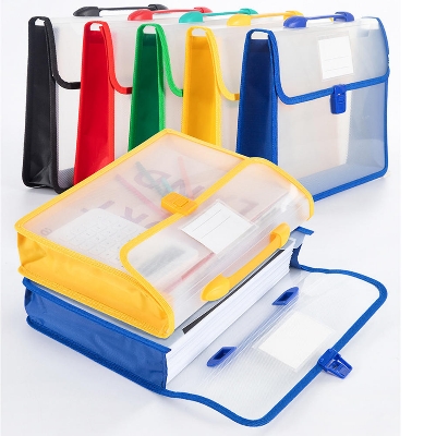 Picture of Transparent File Bag Organized PP snap button Briefcase Office document affairs bag for Office School Business professionals-1 Pcs