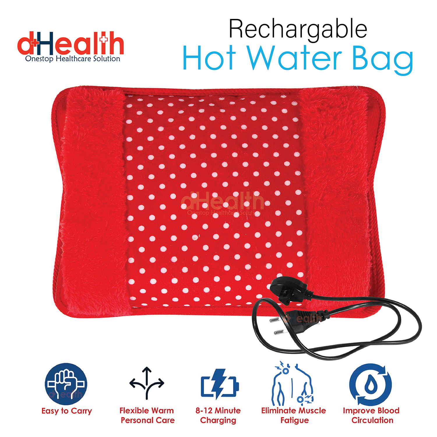 Picture of Electric Hot Water Bag, pain remover - Multicolor - Hot Water Bag