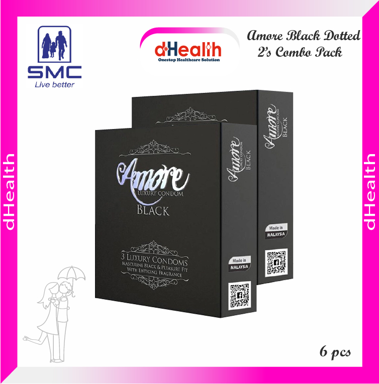 Picture of Amore Black Condoms, 2's Combo Pack (3x2=6pcs)