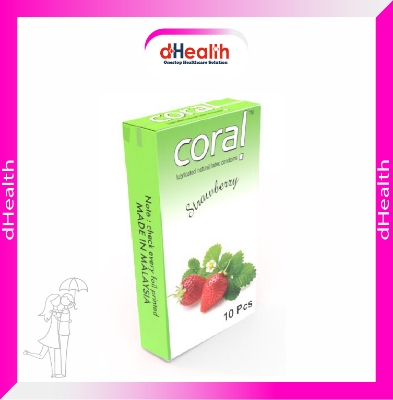Picture of Coral Banana Flavored Lubricated Natural Latex Condoms Single Pack(1x10)=10Pcs