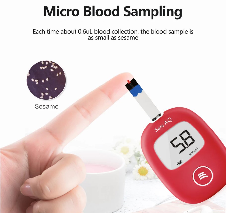 Picture of Sinocare Glucometer / Blood Glucose Sugar Test Meter with Free 25 pcs Lancets and 25 pcs Strip