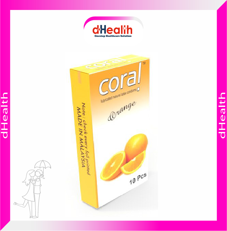 Picture of Coral Strawberry Flavored Lubricated Natural Latex Condoms (2x10)=20Pcs Combo Pack