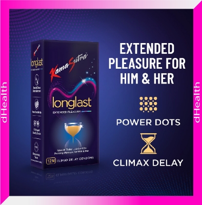 Picture of Kamasutra Longlast Extended Pleasure with Dotted (Climax Delay Condoms) 2x3=6 pcs Pack