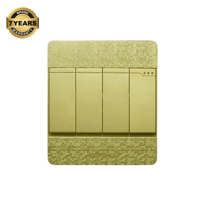 Picture of Exclusive  Winer Gold Switch 4Gang 1Way Switch-(7 Years Repless Warranty)