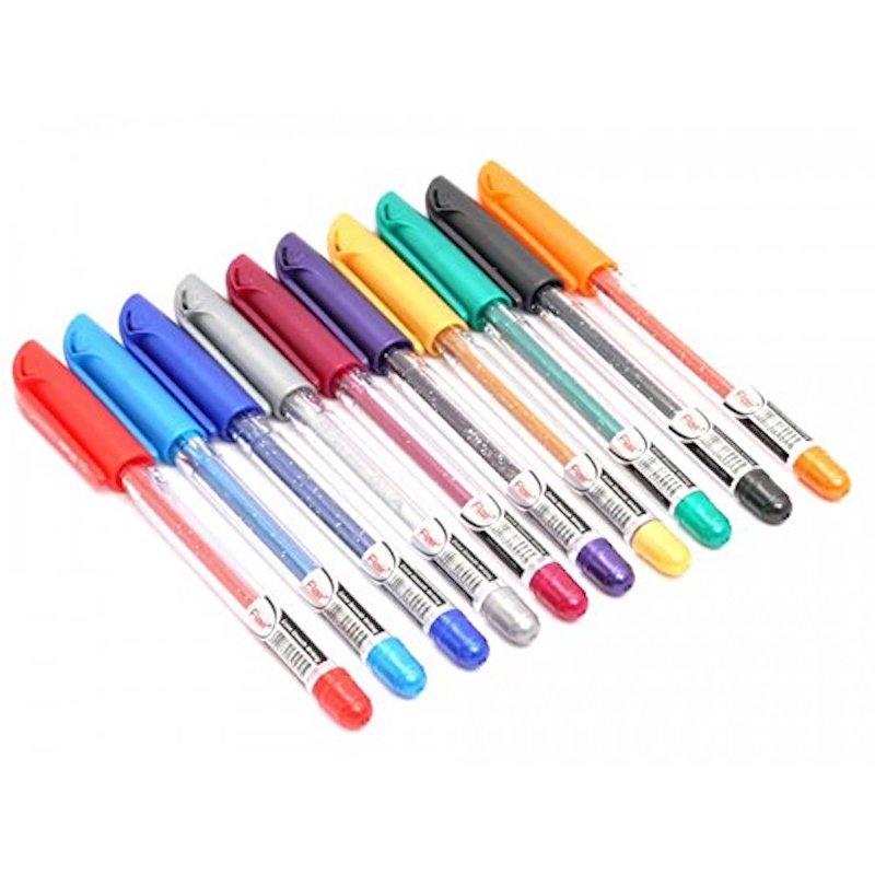 Picture of Flair Xtra Sparkle Glitter 10 Colours Gel Pen (1 SET)