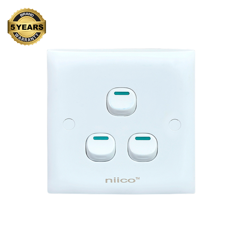 Picture of NIICO Classic 3 Gang 1 Way Wall Switch ( 5 Year Warranty)