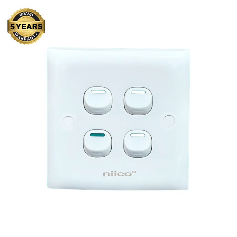 Picture of NIICO Classic 4 Gang 1 Way Wall Switch ( 5 Year Warranty)
