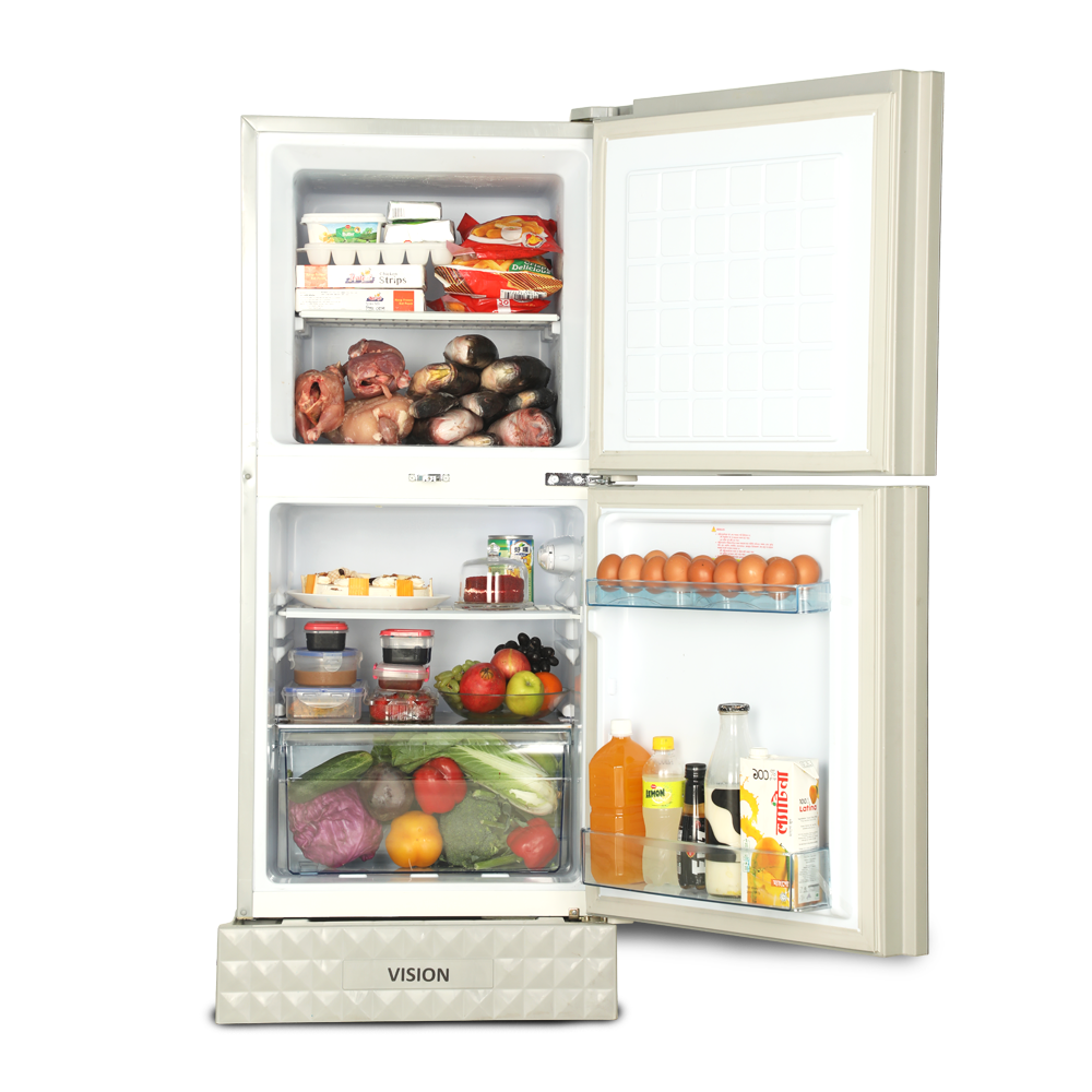 Picture of VISION Glass Door Refrigerator RE-150 Liter Digital Mineral Flower Top Mount