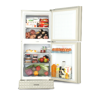 Picture of VISION Glass Door Refrigerator RE-150 Liter Red Lotus Lily Top Mount