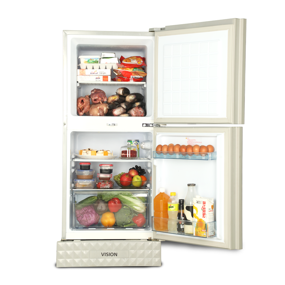 Picture of VISION Glass Door Top Mount Refrigerator RE-150 Liter Pink Juhua Flower Picture of VISION Glass Door Top Mount Refrigerator RE-150 Liter Pink Juhua Flower