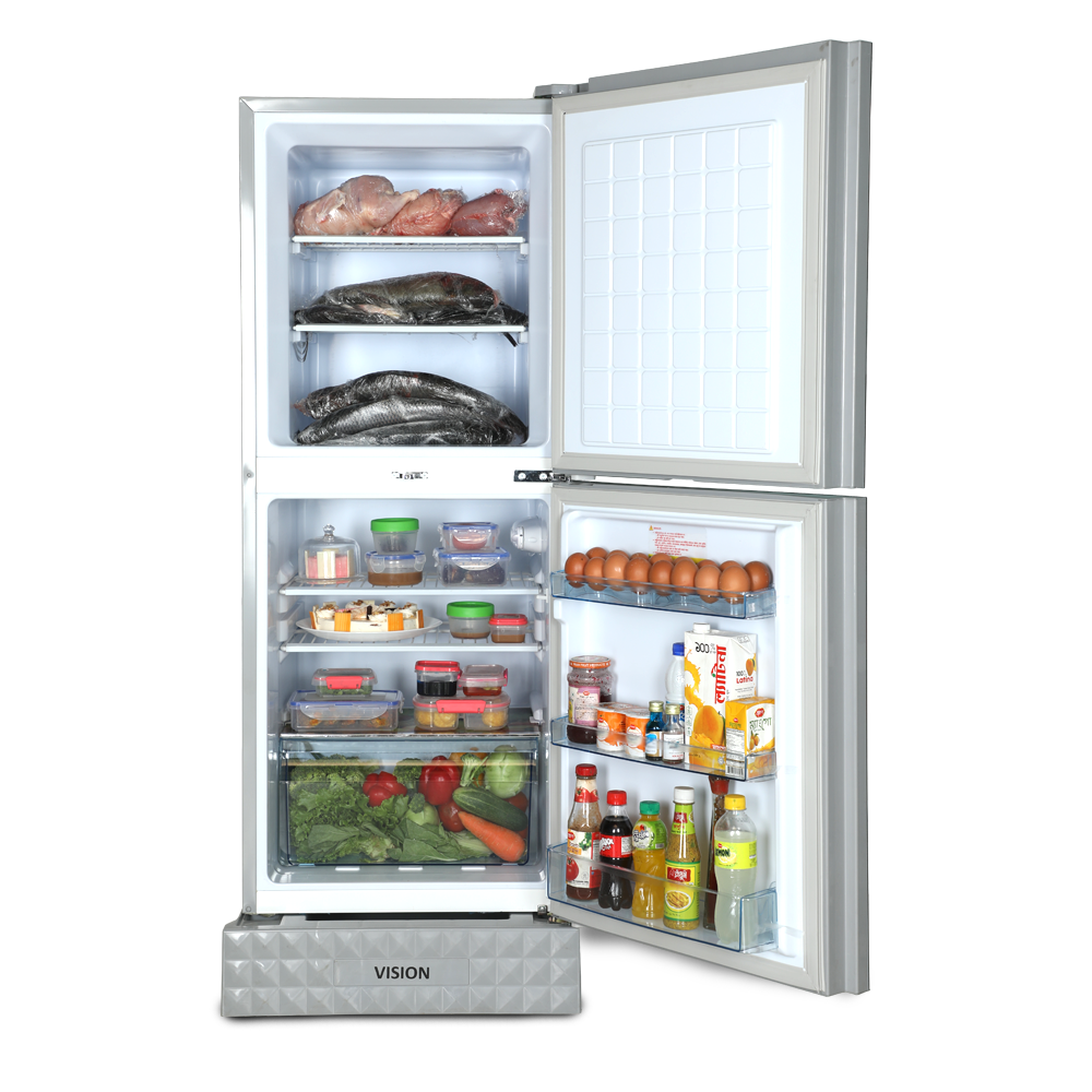 Picture of VISION Glass Door Refrigerator RE-180 Liter White Peony Top Mount 