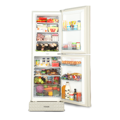 Picture of VISION Glass Door Refrigerator RE-242 Liter Radish Carnation Top Mount 