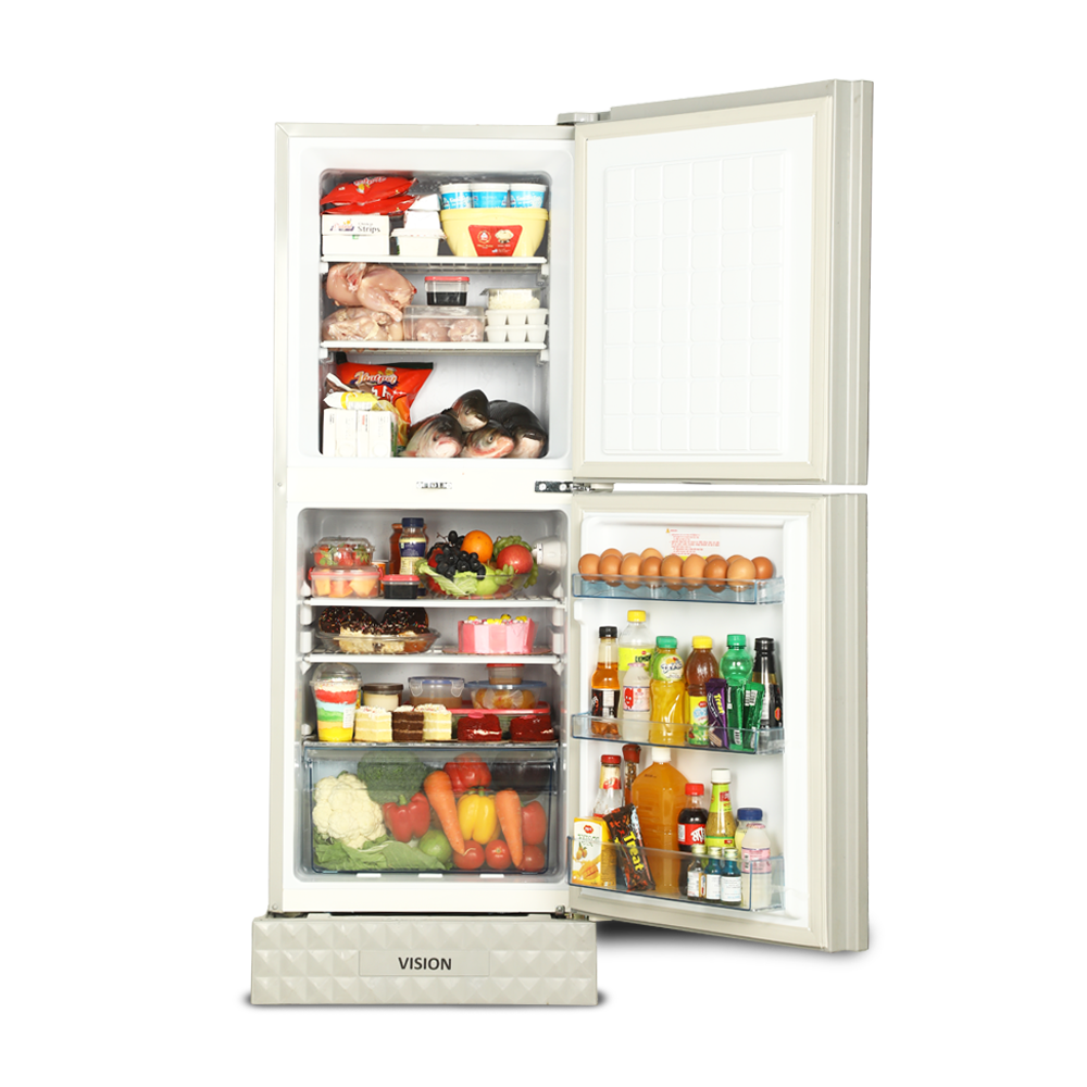 Picture of VISION Glass Door Refrigerator RE-222 Liter Black Top Mount