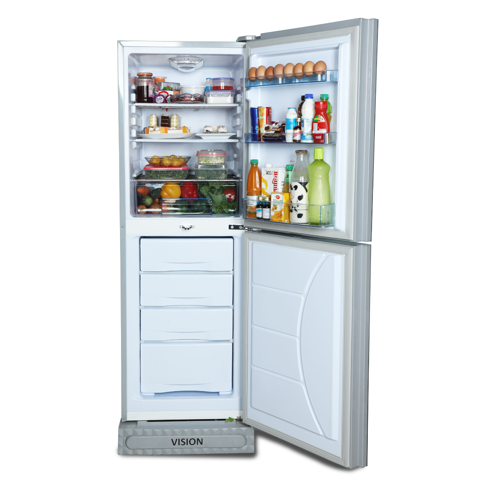 Picture of VISION Glass Door Bottom Mount Refrigerator RE-238 Liter Red Juhua Flower  Picture of VISION Glass Door Bottom Mount Refrigerator RE-238 Liter Red Juhua Flower