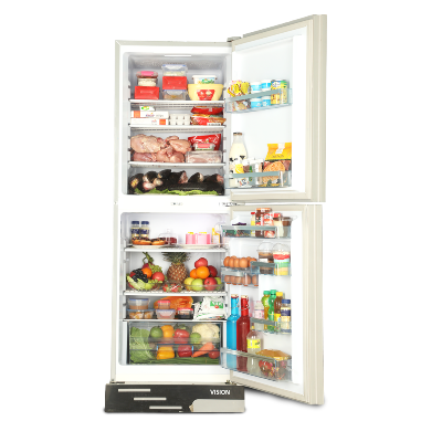 Picture of VISION Glass Door Refrigerator RE-356 Liter Red Carnation Top Mount 