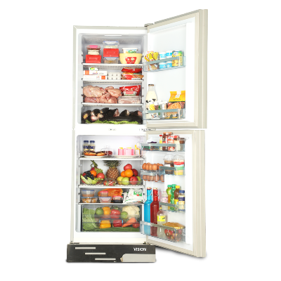 Picture of VISION Glass Door Refrigerator RE-356 Liter Mirror White Purple Flower