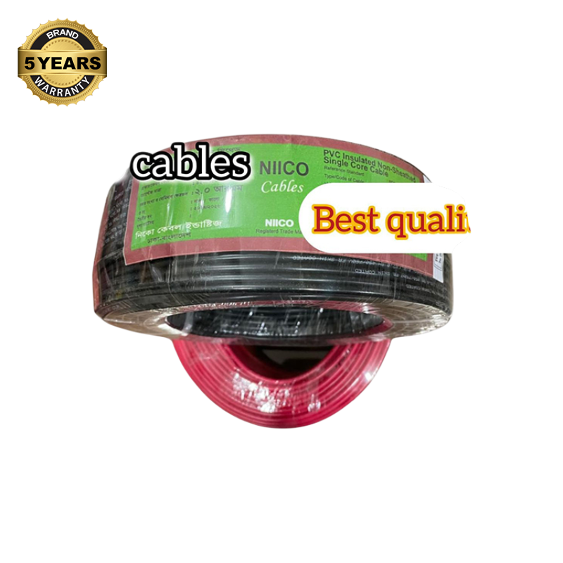 Picture of Niico House Waring Cable 2.0 RM Fireproof Copper cable 50 Guz - 2.0 rm 3/20 Copper cable Black Color -(5 Year Warranty )-50 Guz=150 Foot Copper Wire