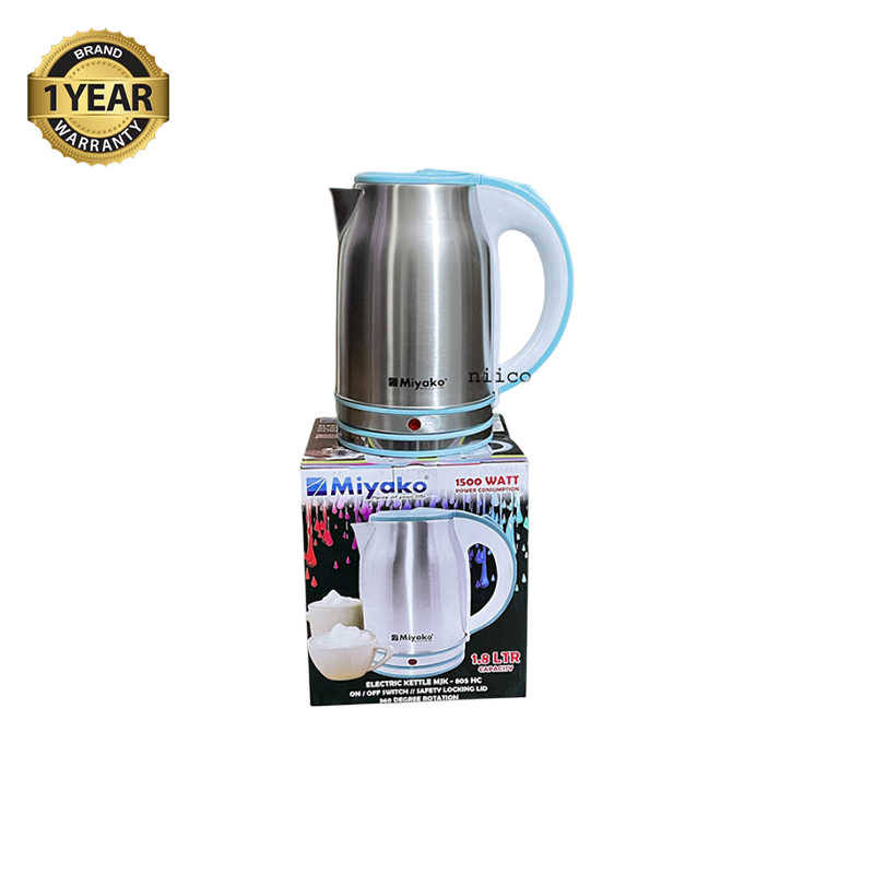 Picture of Miyako Durable  Heavy Duty Stainless steel Electric Kettle Model  =MJK 805- 1.8  Liter (1 Years Warranty)