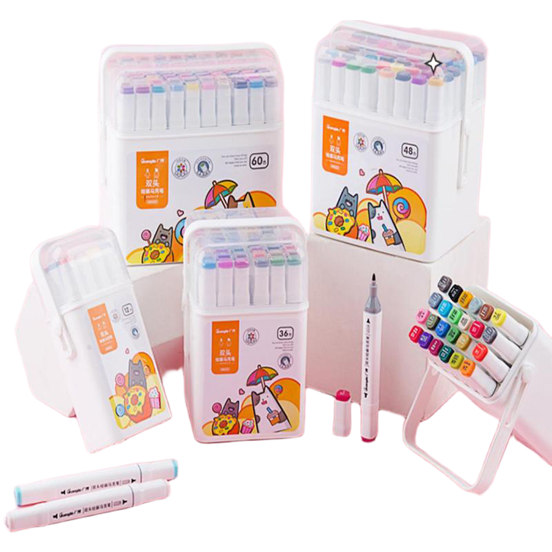 Picture of Guangbo Dual Tip Art Markers 12 Colors Set