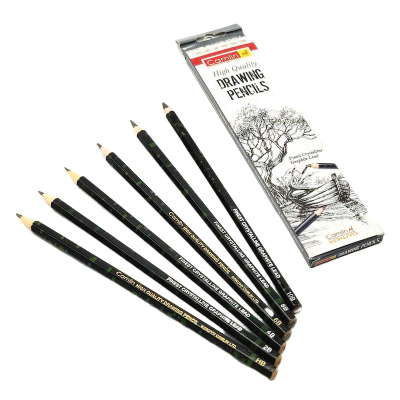 Picture of Camlin Drawing Pencil Set of 6 High Quality Pencil HB, 2B, 4B, 6B, 8B and 10B Graphite Art Pencils
