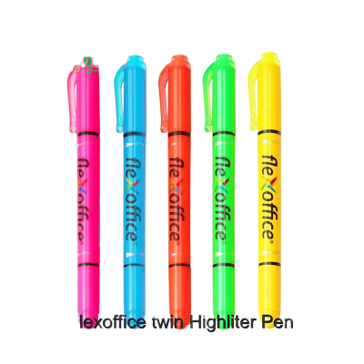 Picture of Flexoffice Pen Style Twin Highlighter -  Green 1pc