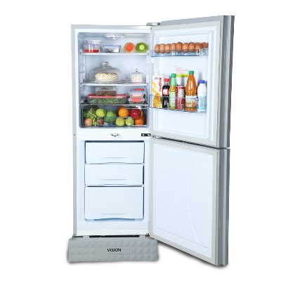 Picture of VISION Glass Door Bottom Mount Refrigerator RE-185 Liter Mirror White Purple