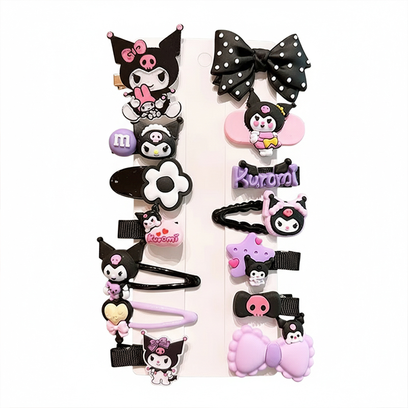 Picture of 14Pcs Kuromi Hair Clip Baby Girl Kawaii Hello Kitty Set for Children Hair Sanrio Accessories