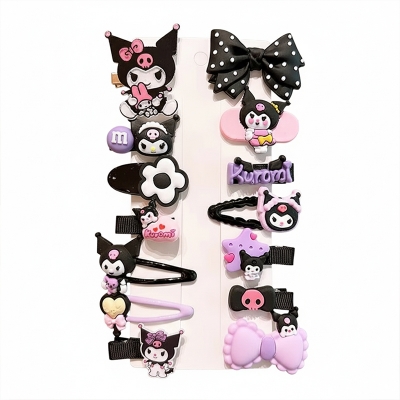 Picture of 14Pcs Kuromi Hair Clip Baby Girl Kawaii Hello Kitty Set for Children Hair Sanrio Accessories