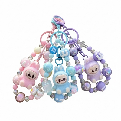 Picture of Labubu Keychain Cute Fluffy Fashion Bags Jewelry Keys Gifts Birthday