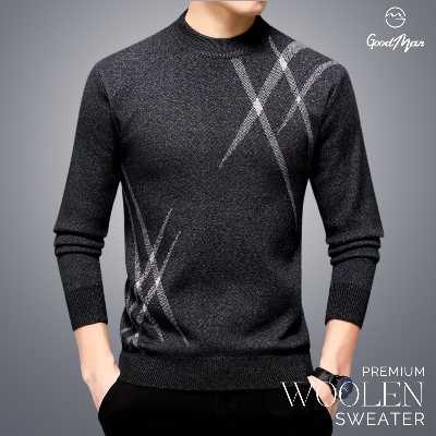 Picture of GoodMan Premium Quality Dark Ash Color Full Sleeve Sweater for Men.