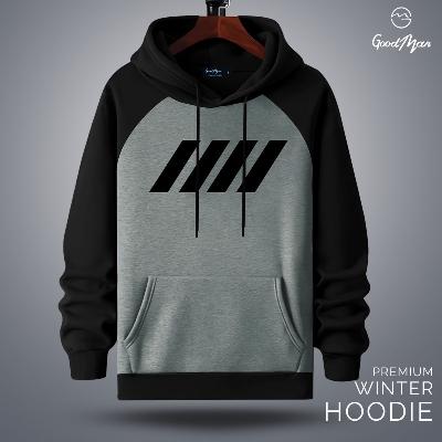 Picture of GoodMan Premium Quality Ash Color Full Sleeve Hoodie for Men.