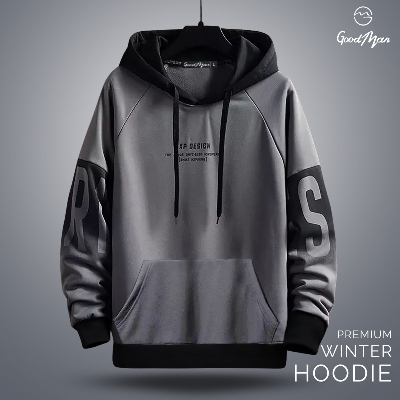 Picture of GoodMan Premium Quality Ash Color Full Sleeve Hoodie for Men.