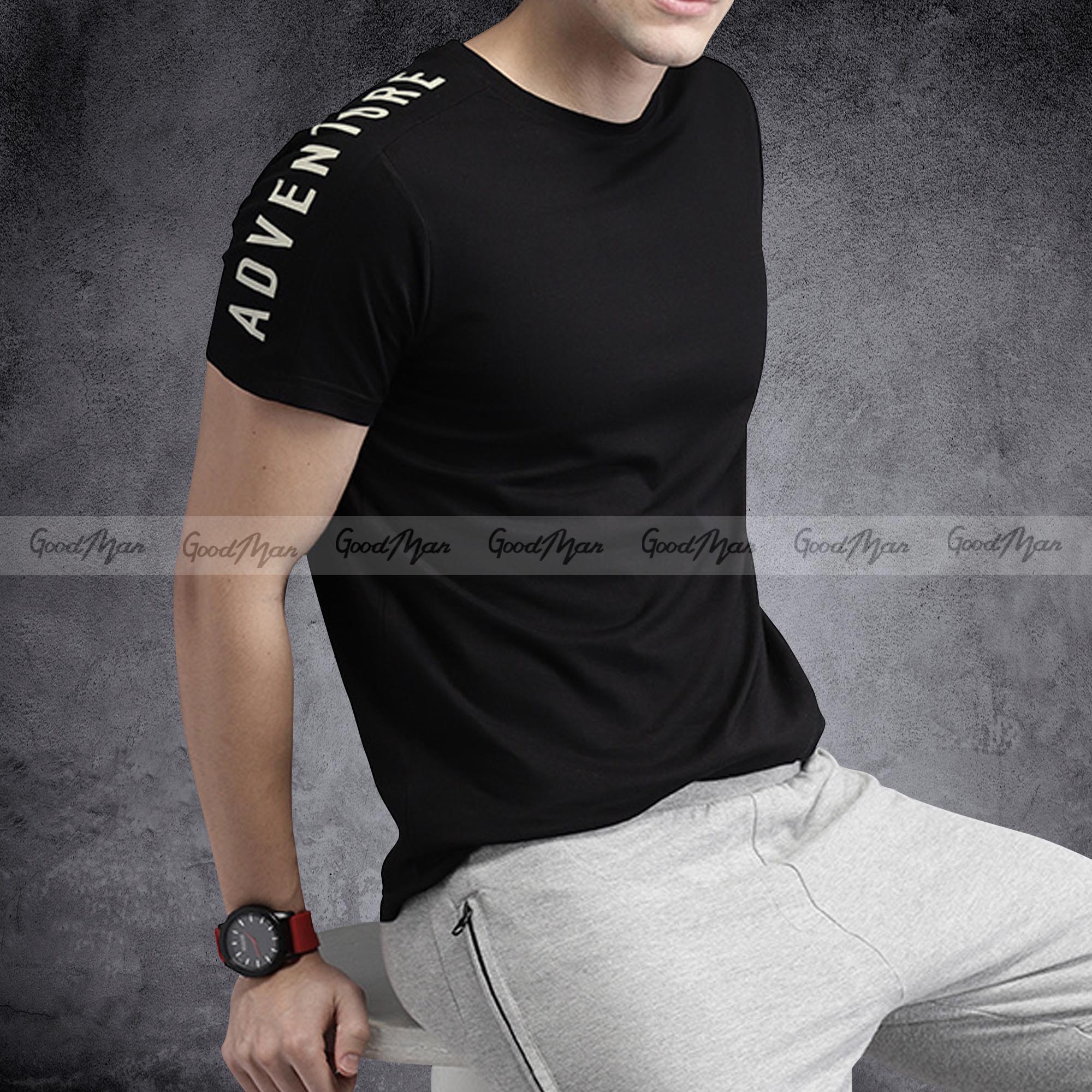 Picture of GoodMan Premium Quality Black Color Cotton Short Sleeve T Shirt for Men.