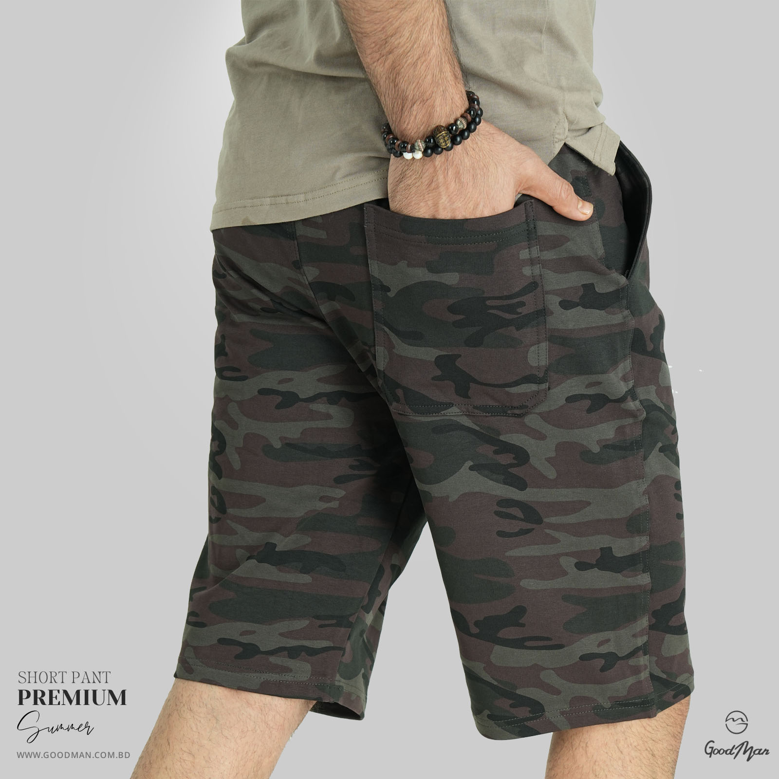 Picture of Premium Quality Black Color Cotton Short Pant for Men.