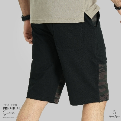 Picture of Premium Quality Black Color Cotton Short Pant for Men.
