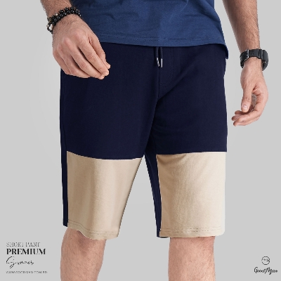 Picture of Premium Quality Navy Blue Color Cotton Short Pant for Men.