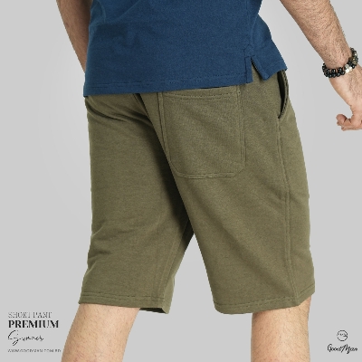 Picture of Premium Quality Olive Color Cotton Short Pant for Men.