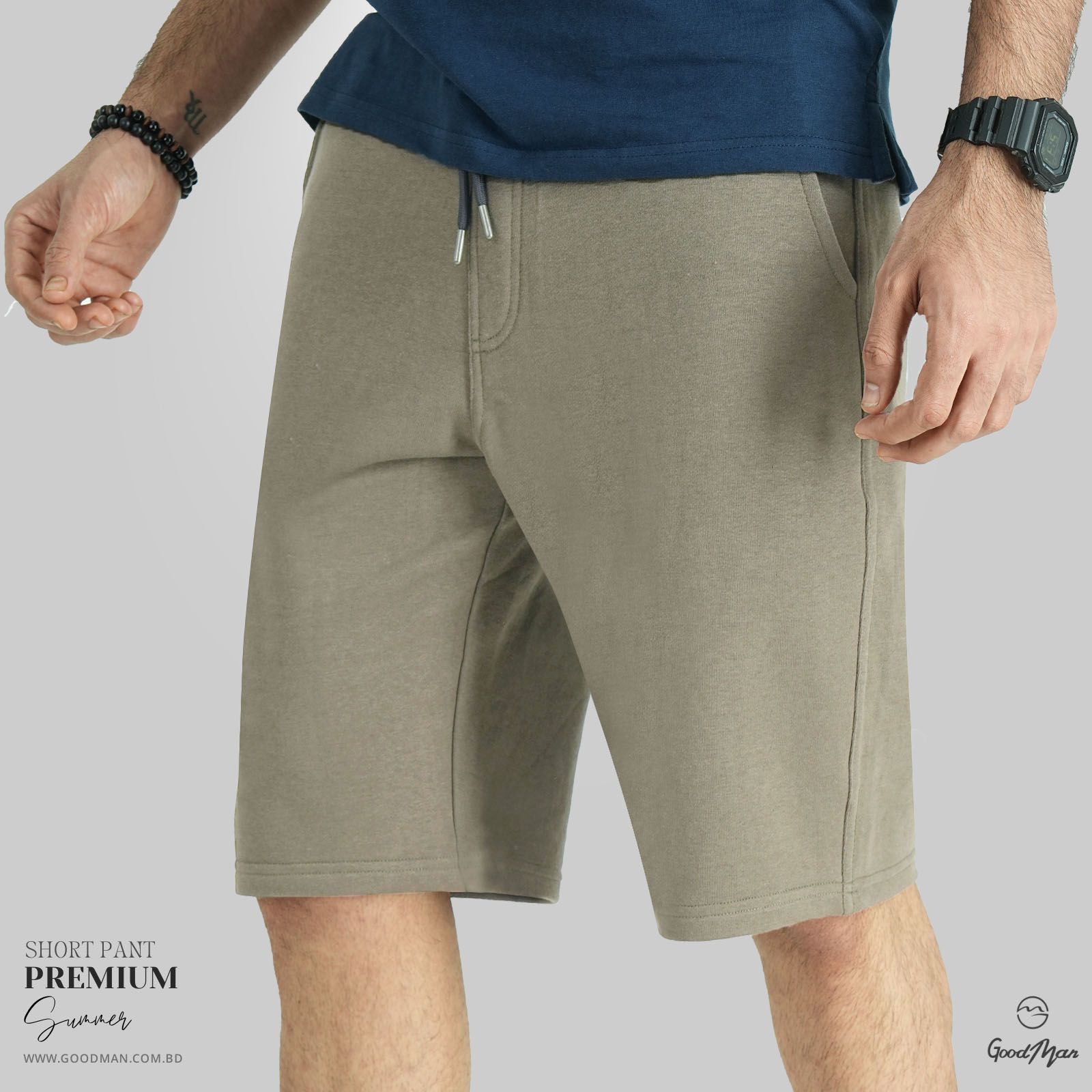 Picture of Premium Quality Brown Color Cotton Short Pant for Men.