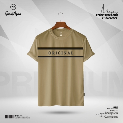 Picture of GoodMan Premium Quality Brown Color Cotton Short Sleeve T Shirt for Men.