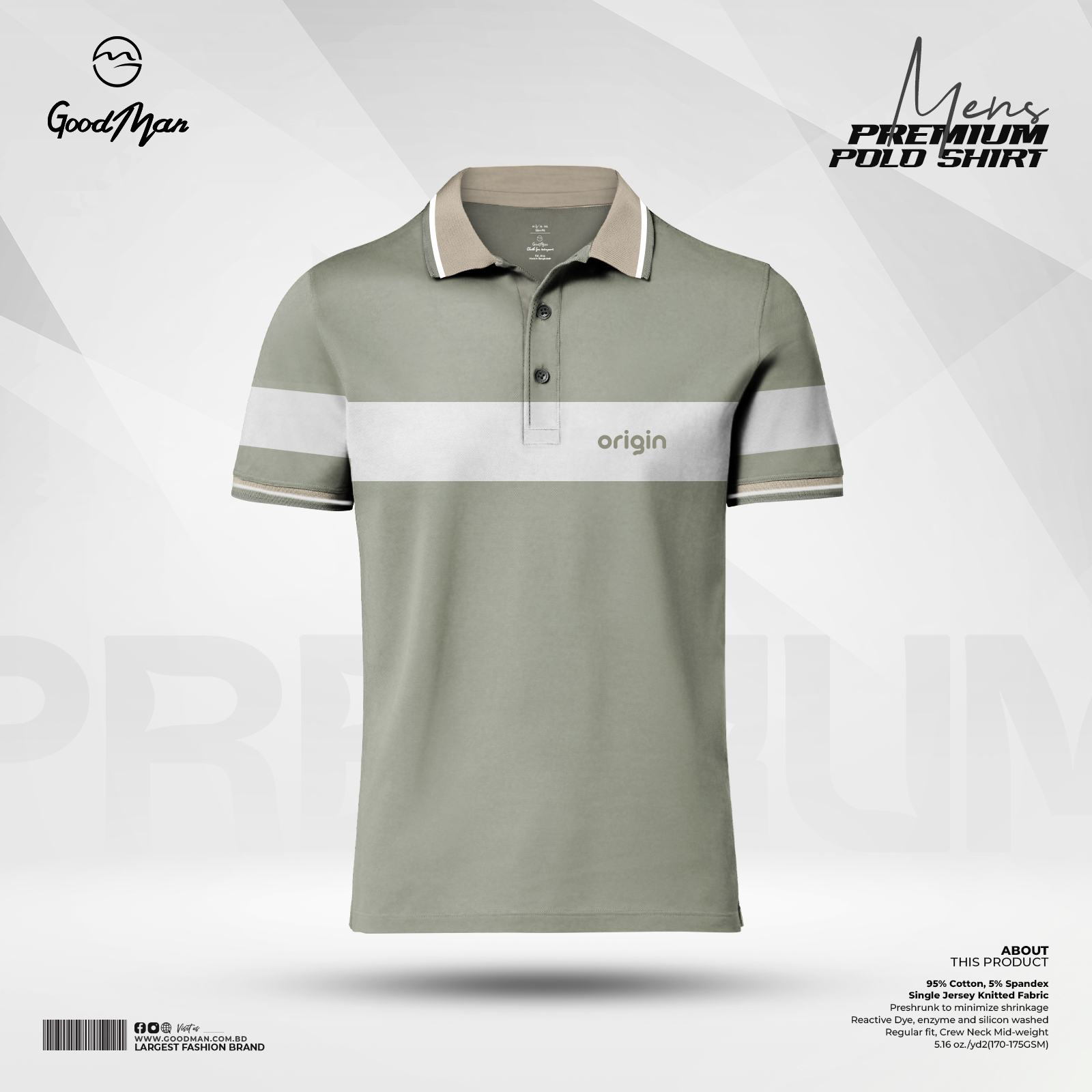 Picture of GoodMan Premium Quality Sheoula Color Cotton Short Sleeve Polo T Shirt for Men.