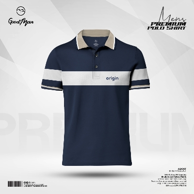 Picture of GoodMan Premium Quality Navy Blue Color Cotton Short Sleeve Polo T Shirt for Men.