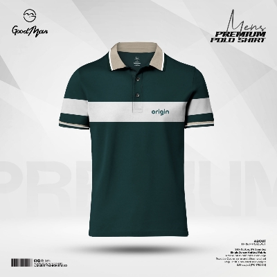 Picture of GoodMan Premium Quality Dark Green Color Cotton Short Sleeve Polo T Shirt for Men.