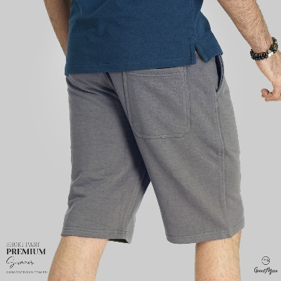 Picture of Premium Quality Dark Gray Color Cotton Short Pant for Men.