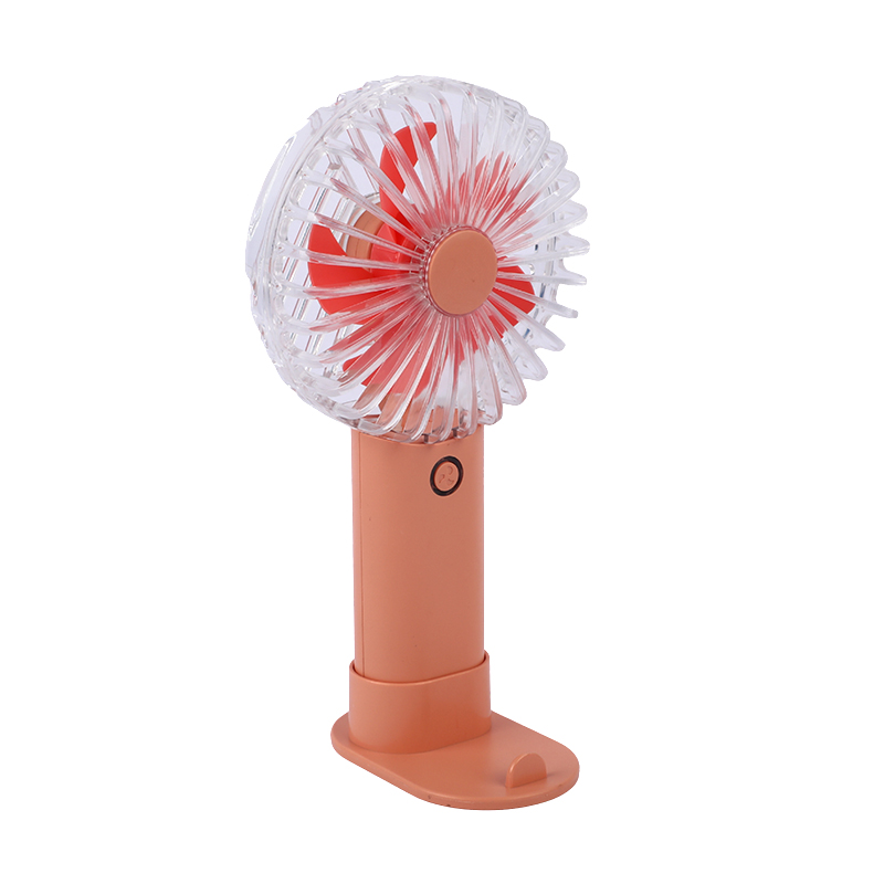 Picture of Portable Mini Handheld USB Rechargeable Fan with Stand – Strong Airflow, Quiet Personal Cooling Fan for Home, Office, Travel & Outdoor Use (Orange)